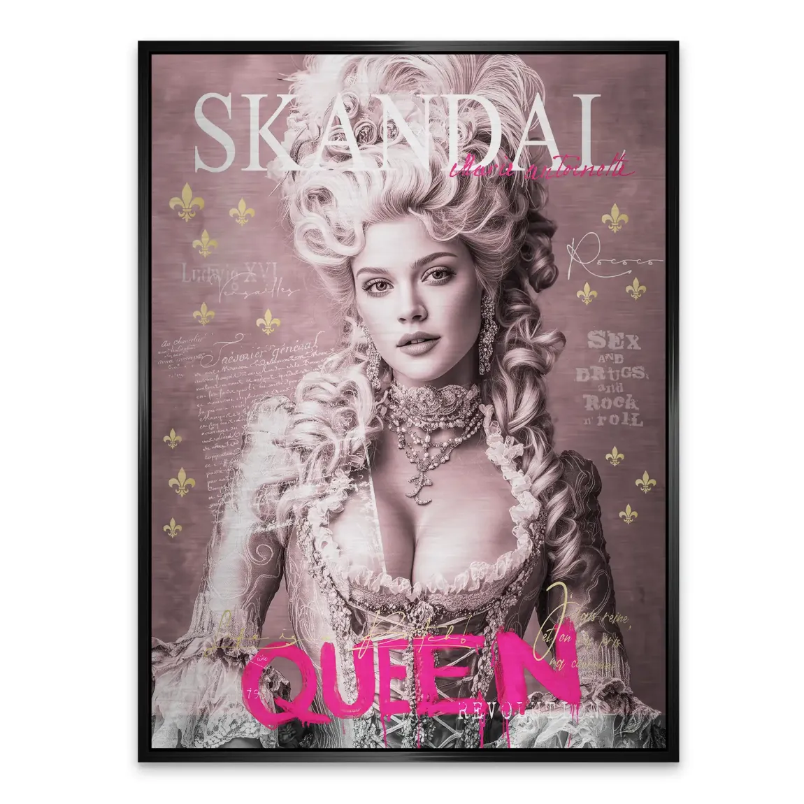 Marie Antoinette Queen Pop Art Alu Gebürstet Bild