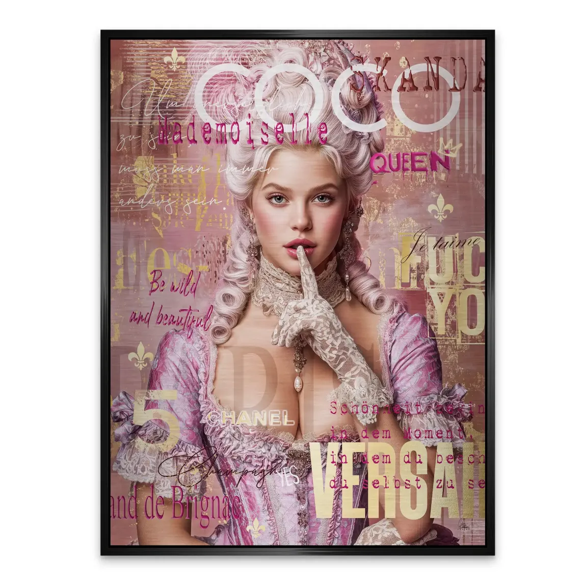 Marie Antoinette Popart Alu Gebürstet Bild