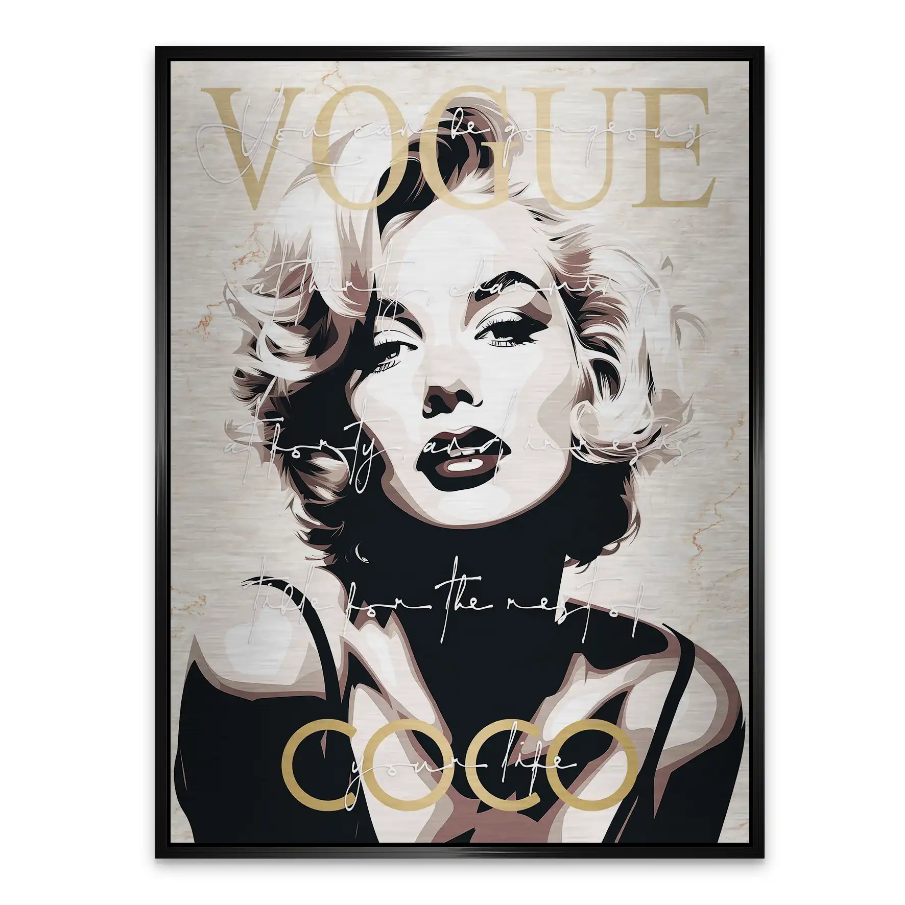 Marilyn Monroe Vogue Coco Aludibond Gebürstet INGALERIE