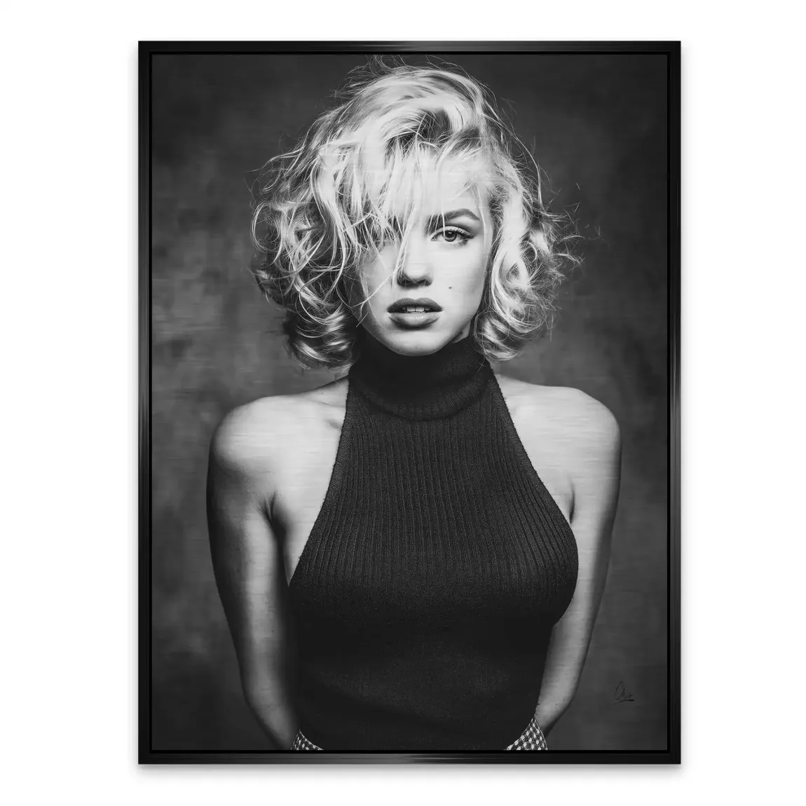Marilyn Black and White Style Alu Gebürstet Bild