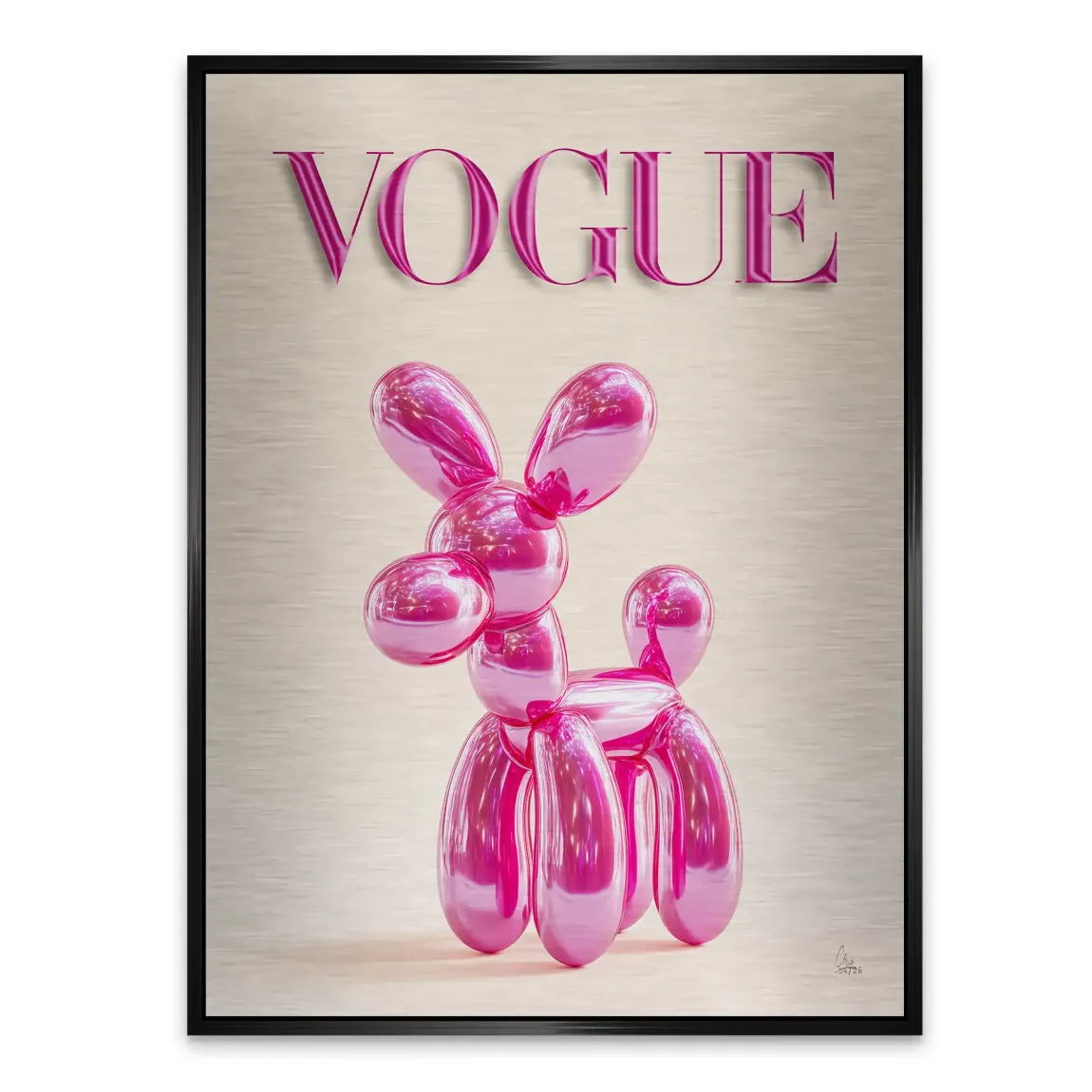 Vogue Hund Aluminiumbild gebürstet