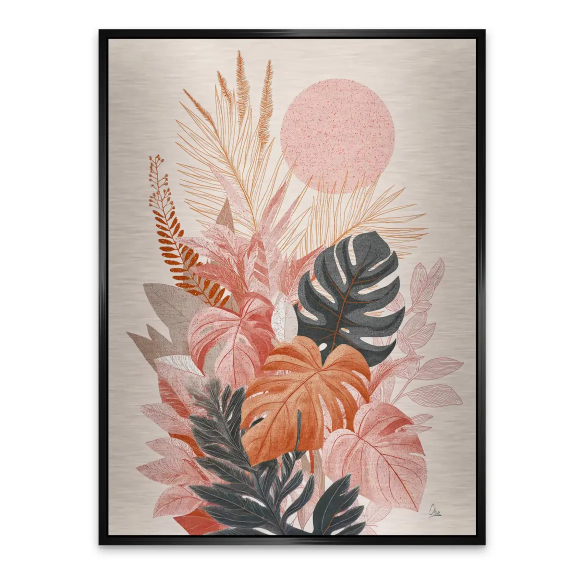 Terracotta Leaves Harmony Alu Gebürstet Bild