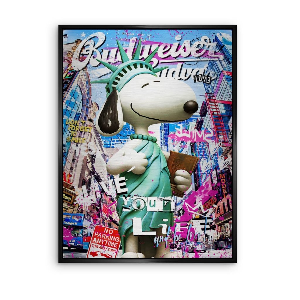 Snoopy Pop Art Style Alu Gebürstet INGALERIE