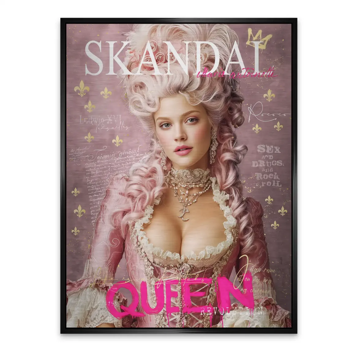 Marie Antoinette Skandal Pop Art Alu Gebürstet Bild