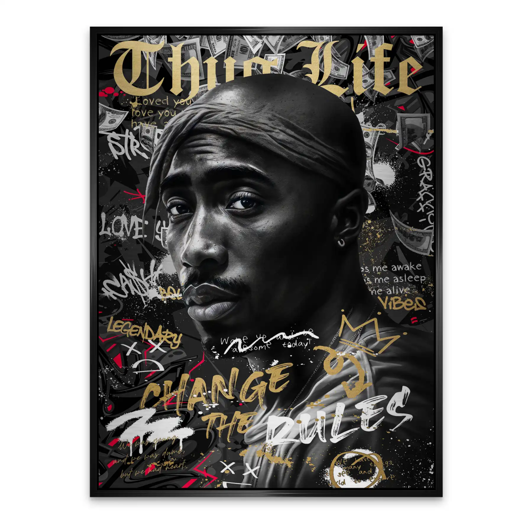 Pop Art Tupac Thug Life Aludibond Gebürstet INGALERIE