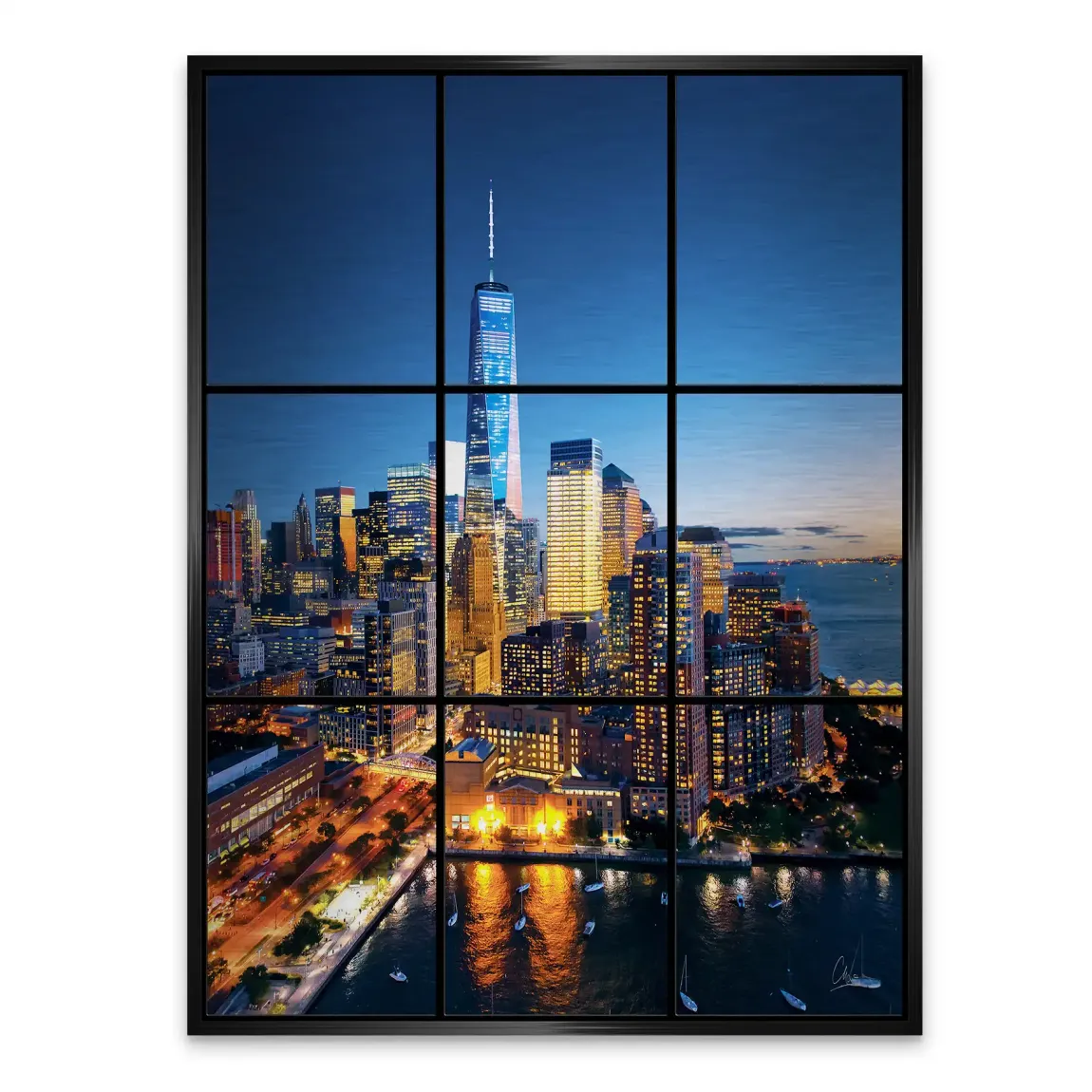 Skyline Lights New York Alu Gebürstet Bild