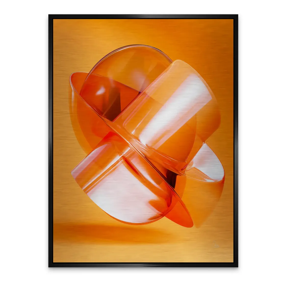 Orange Amber Abstrakt Alu Gebürstet Bild