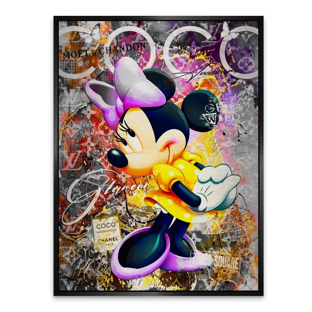 Minnie Maus Glamour Pop Art Alu Gebürstet INGALERIE