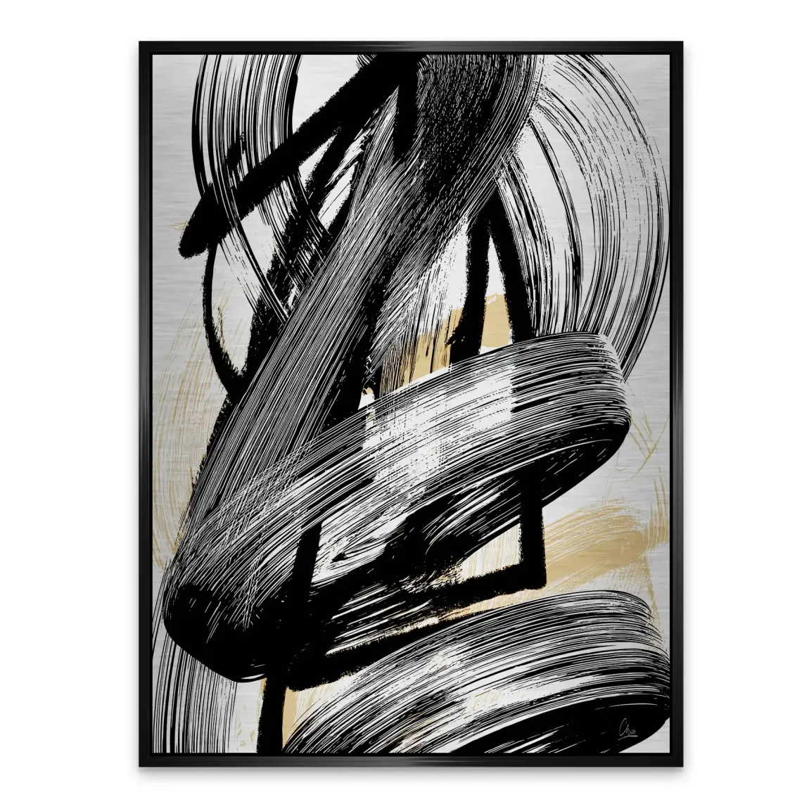 Black Motion Abstrakt Alu Gebürstet Bild