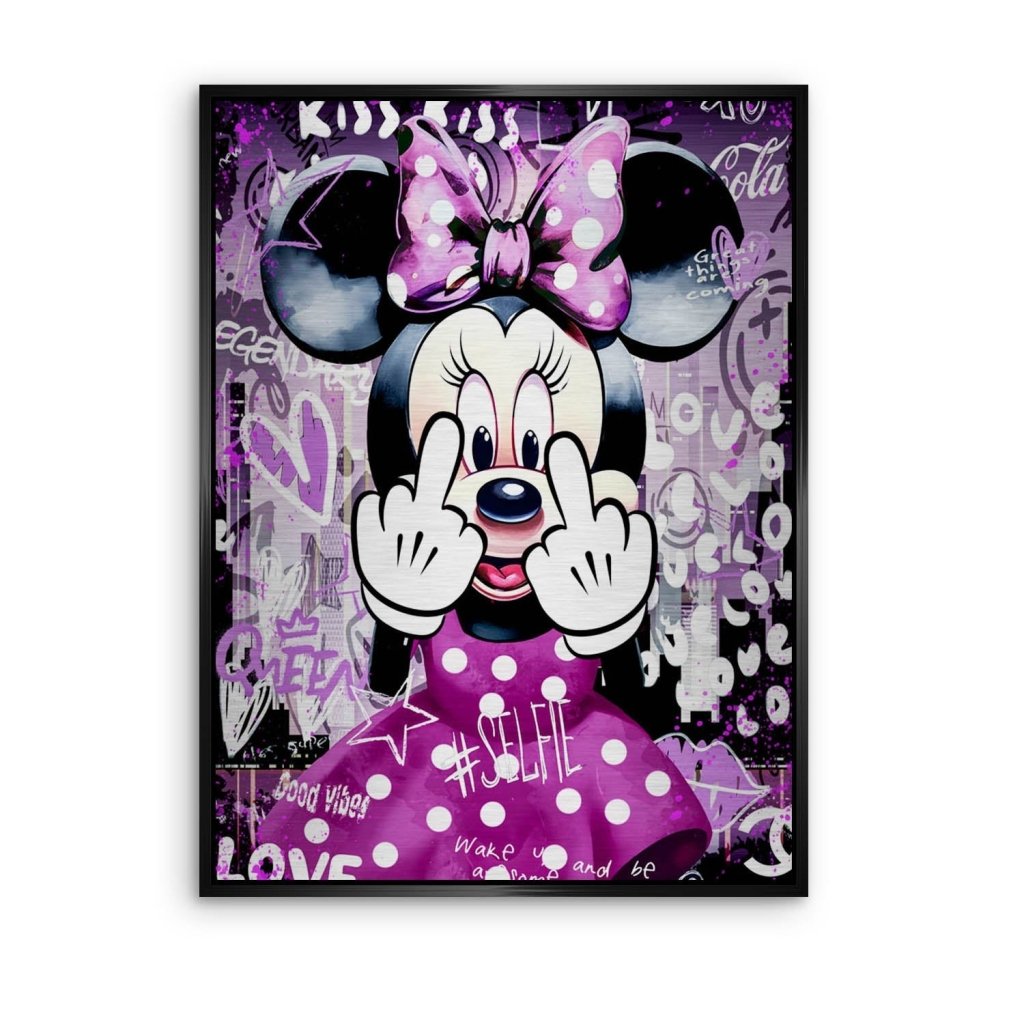 Bad Minnie Pop Art Alu Gebürstet Bild INGALERIE