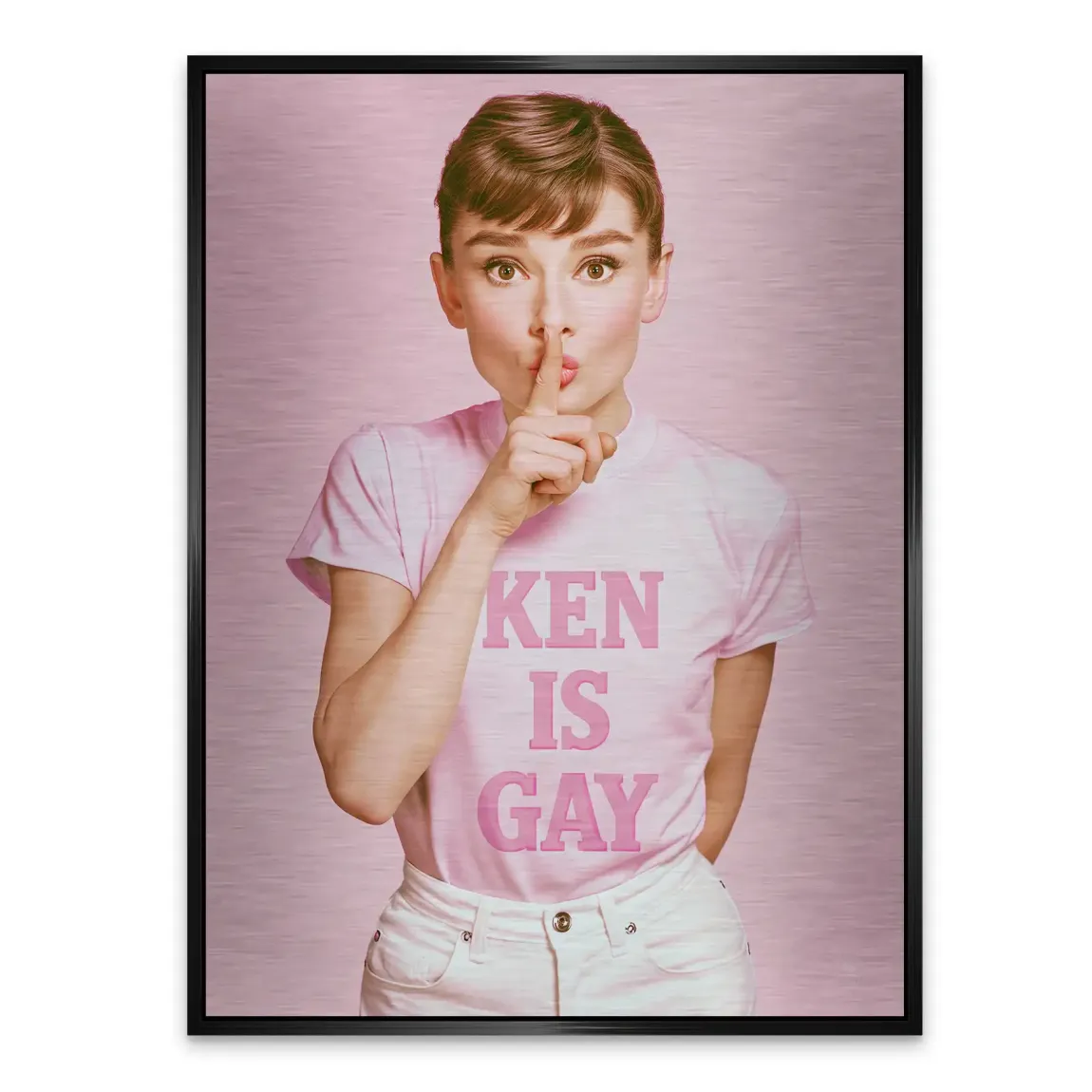Audrey Hepburn Ken is Gay Aluminiumbild gebürstet
