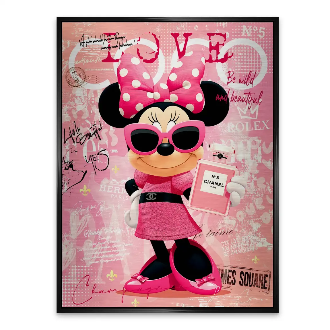 Minnie Maus Love Coco Aluminiumbild gebürstet