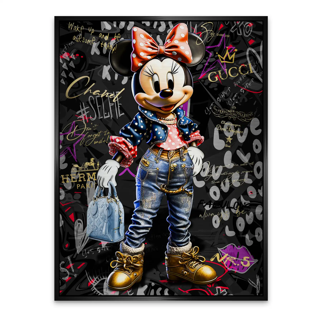 Minnie Maus Street Art Style Style Alu Gebürstet INGALERIE