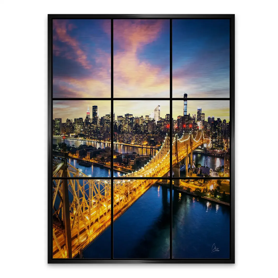 City Lights Manhattan Alu Gebürstet Bild