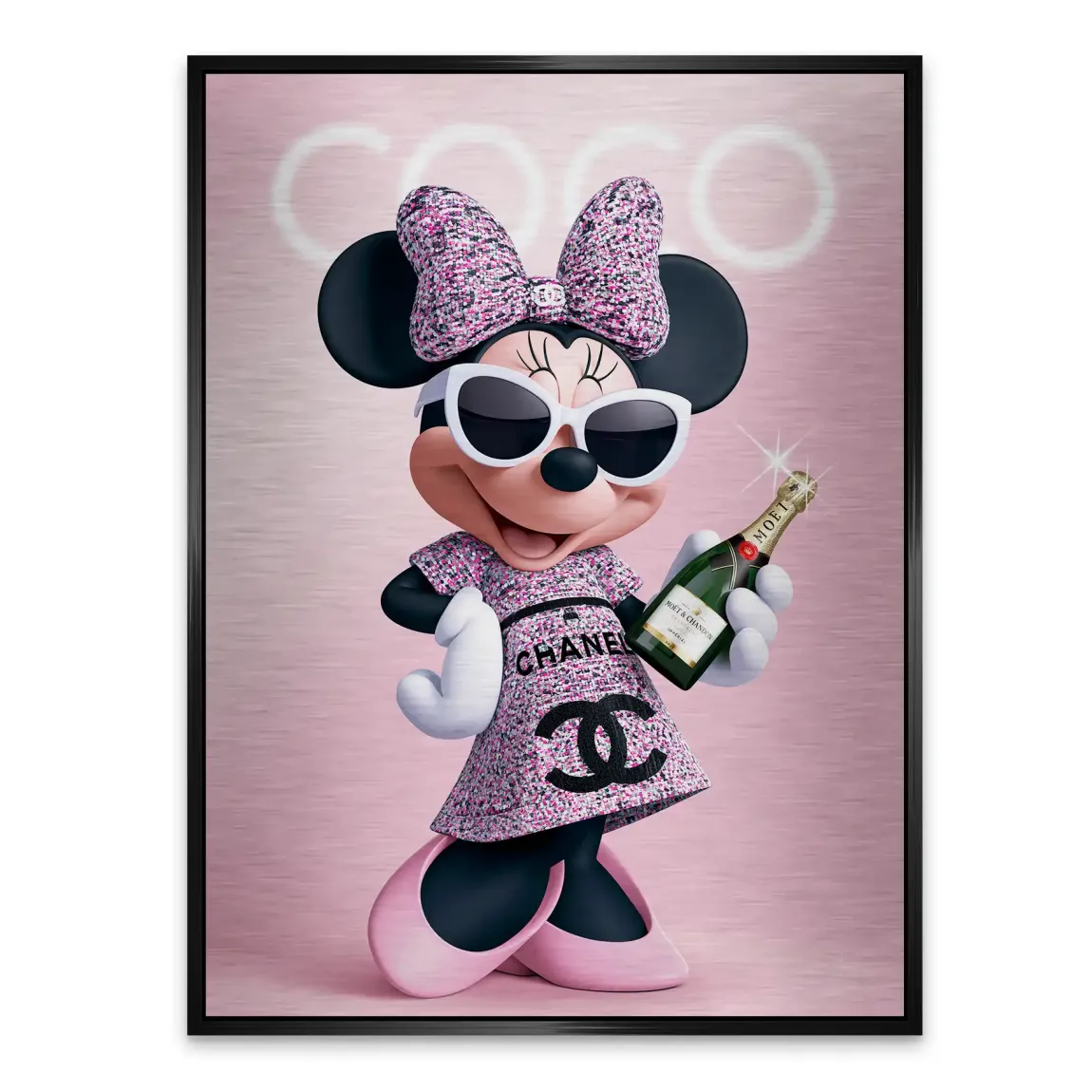 Minnie Maus Moet Aluminiumbild gebürstet