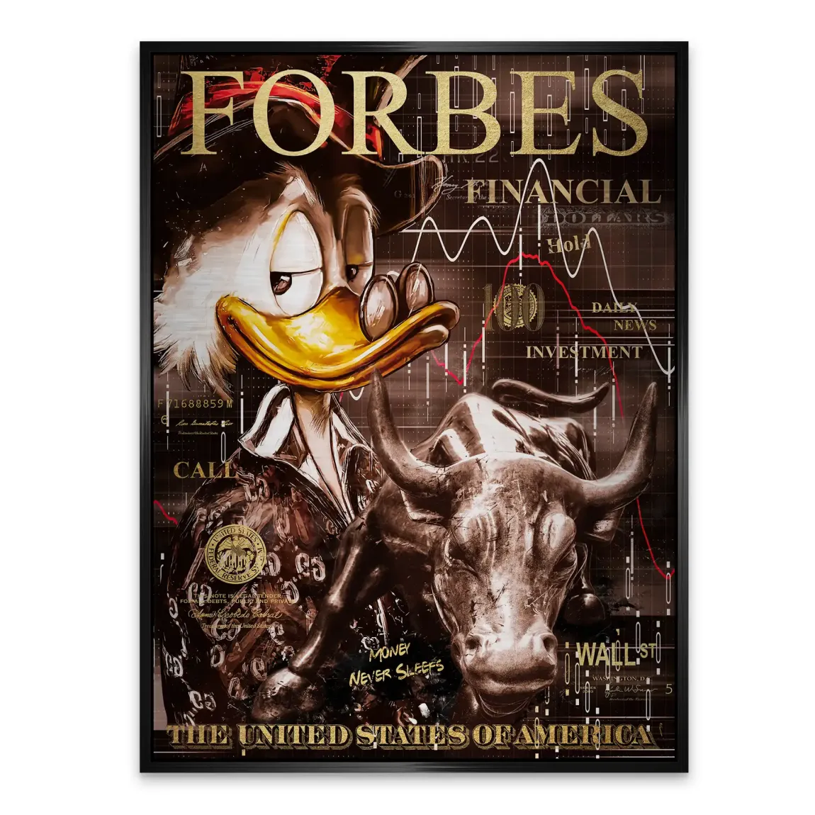 Wall Street Duck Alu Gebürstet Bild