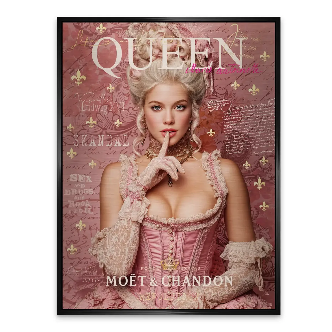 Marie Antoinette Rebellion Pop Art Alu Gebürstet Bild