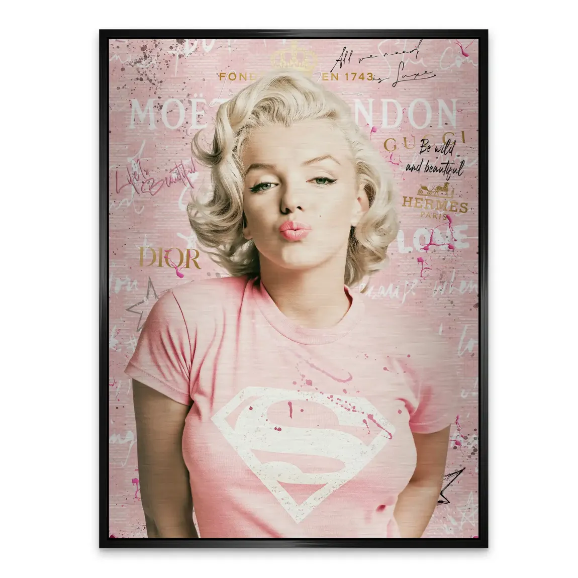 Marilyn Monroe Superman Aluminiumbild gebürstet