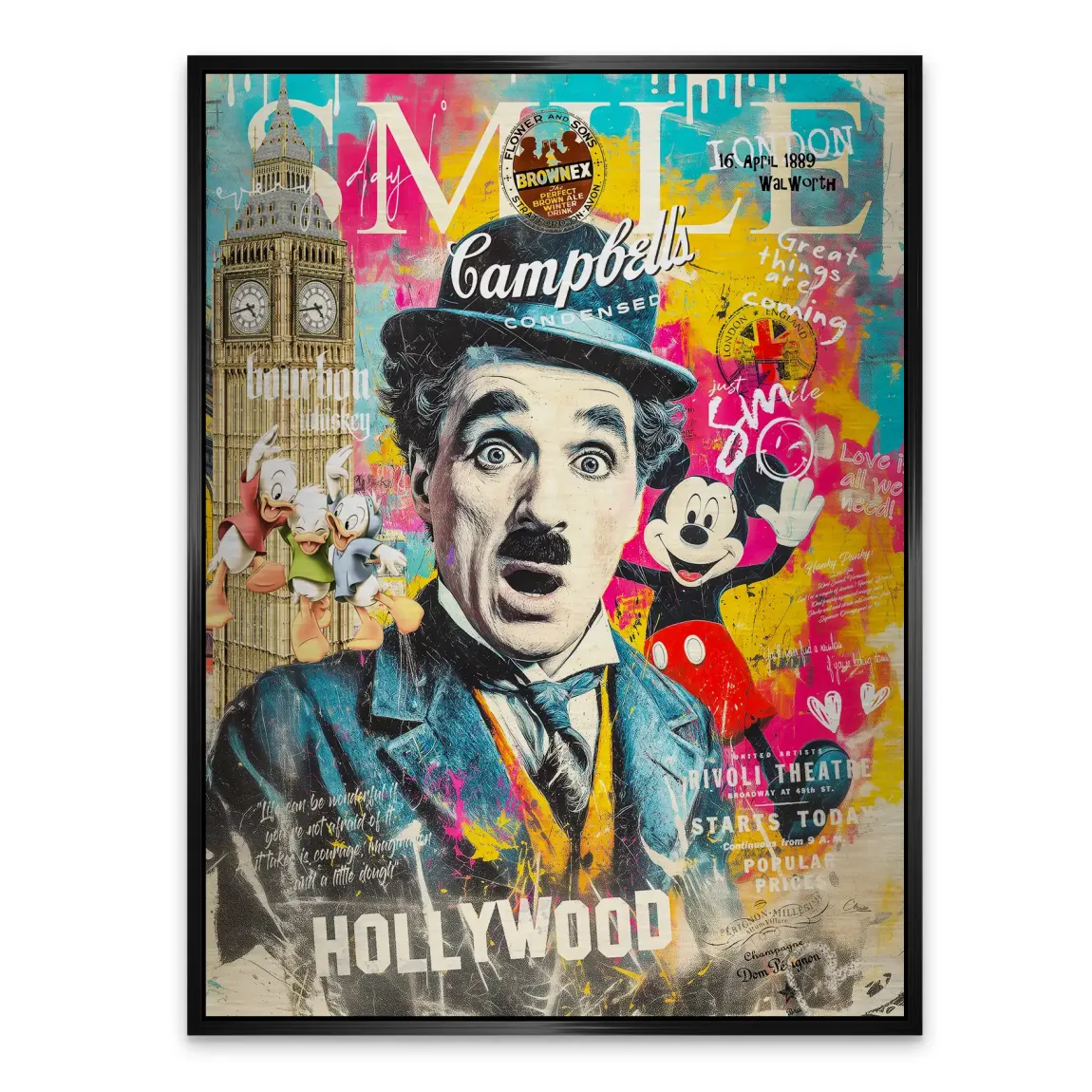 Smile Charlie & Micky Pop Art Aludibond Gebürstet INGALERIE