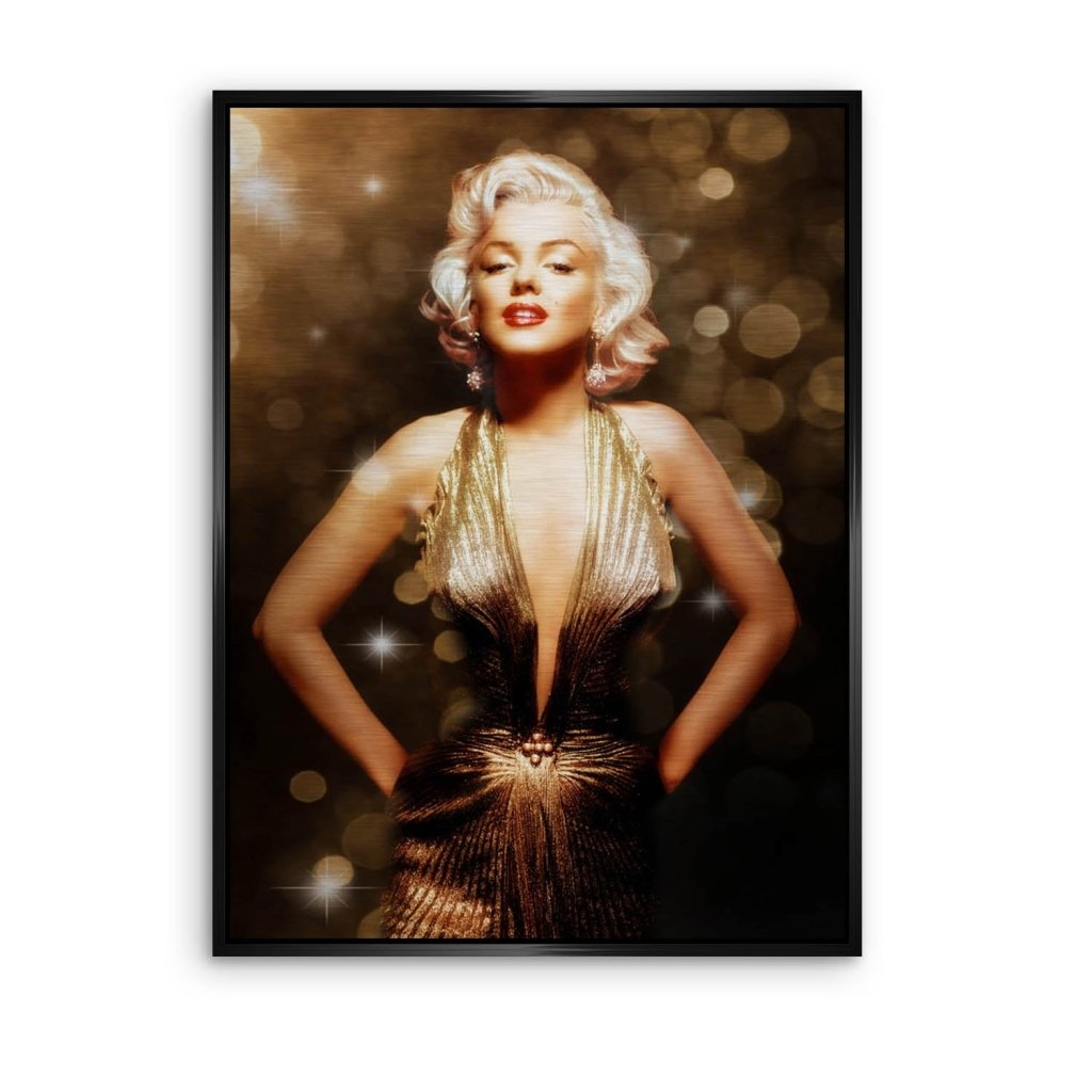 Marilyn Monroe Gold Style Alu Gebürstet Bild INGALERIE