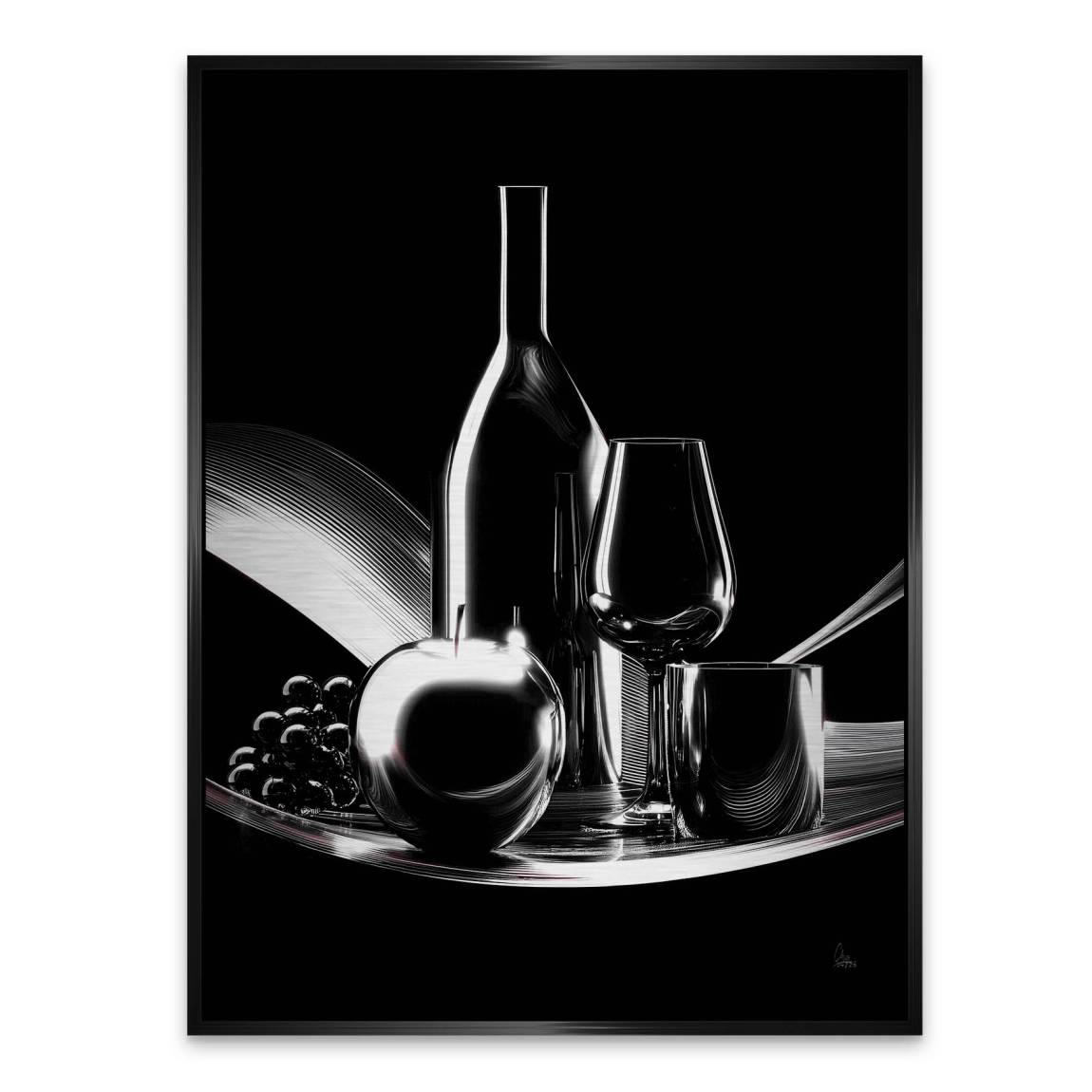 Wein Noir Aluminiumbild gebürstet
