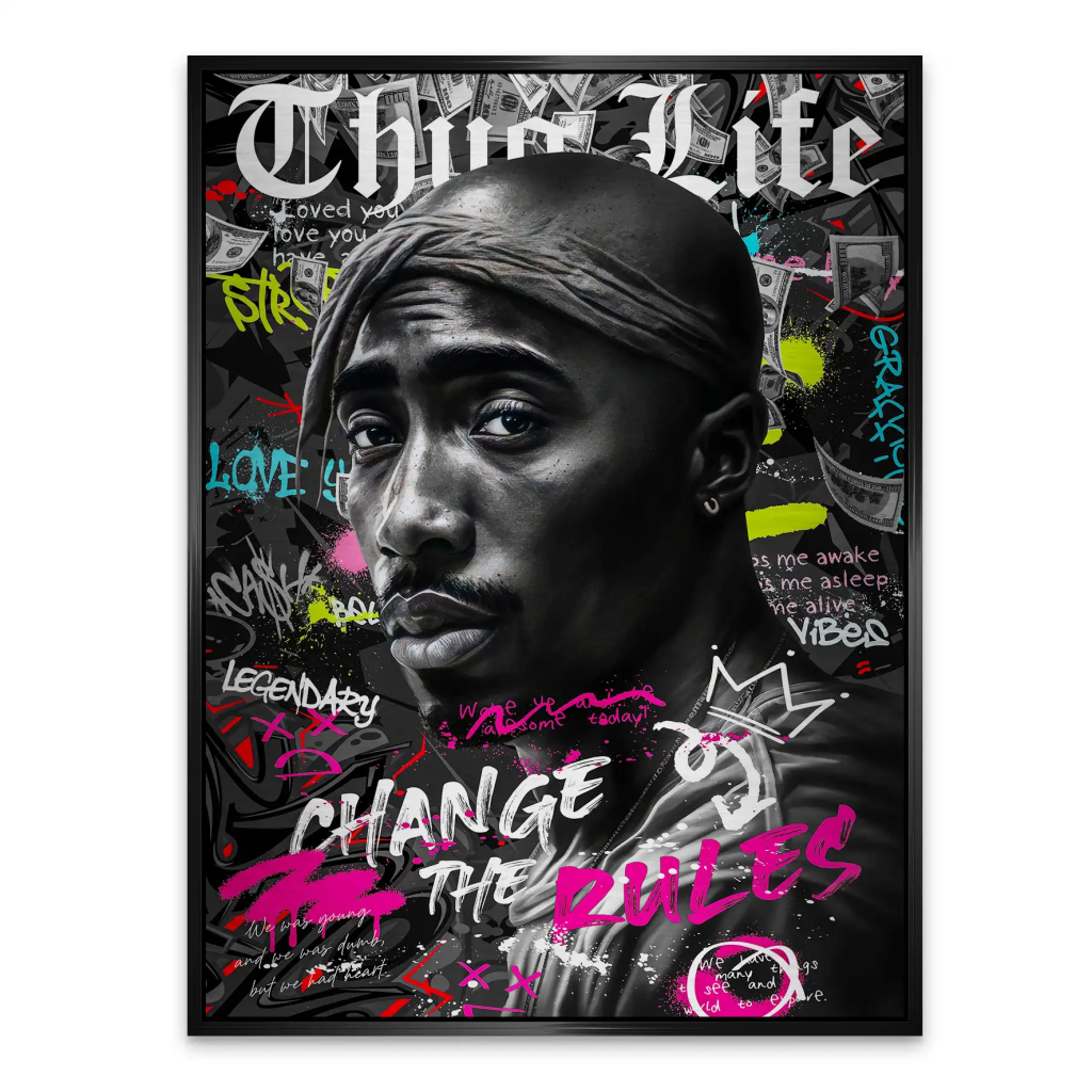 Pop Art Tupac Rules Aludibond Gebürstet INGALERIE