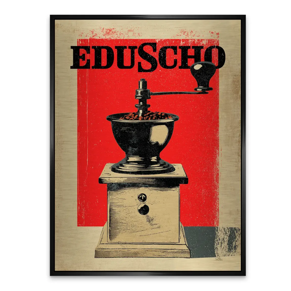 Eduscho Kaffeemühle Aluminiumbild gebürstet