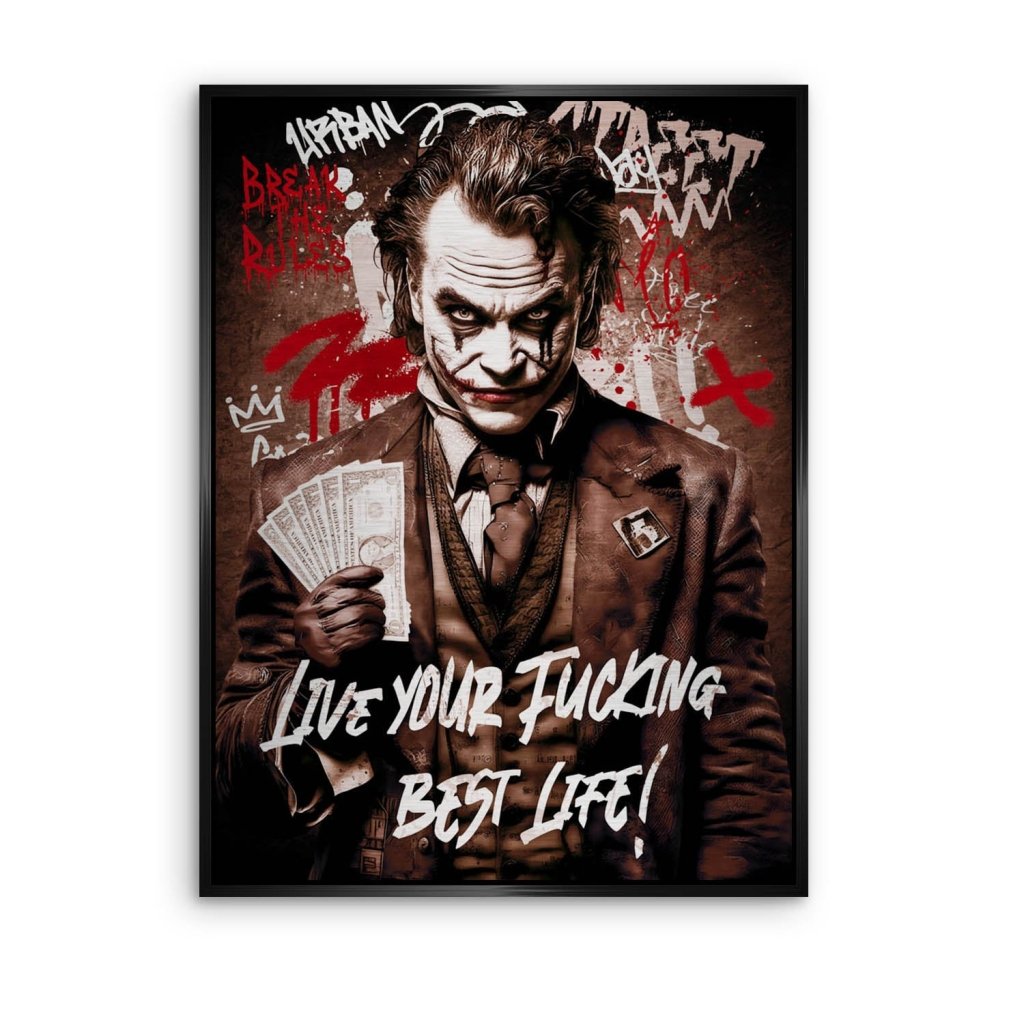 Joker Best Life Retro Style Aludibond Brush Bild INGALERIE