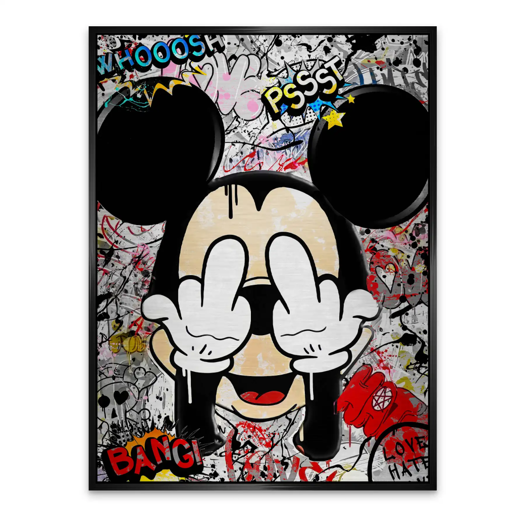 Micky Graffiti Street Art Alu Gebürstet INGALERIE