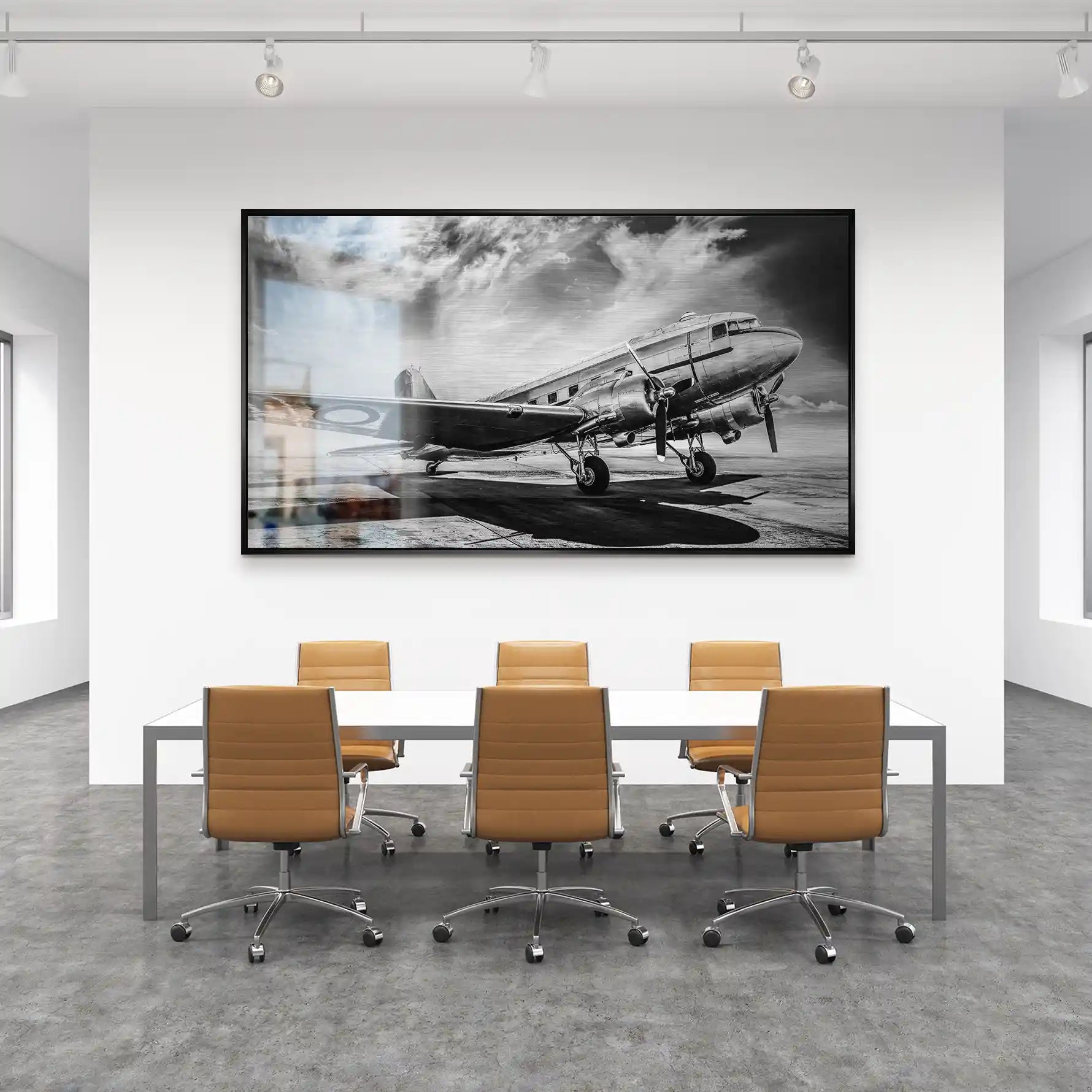 DC3 Vintage Flugzeug Alu Gebürstet INGALERIE