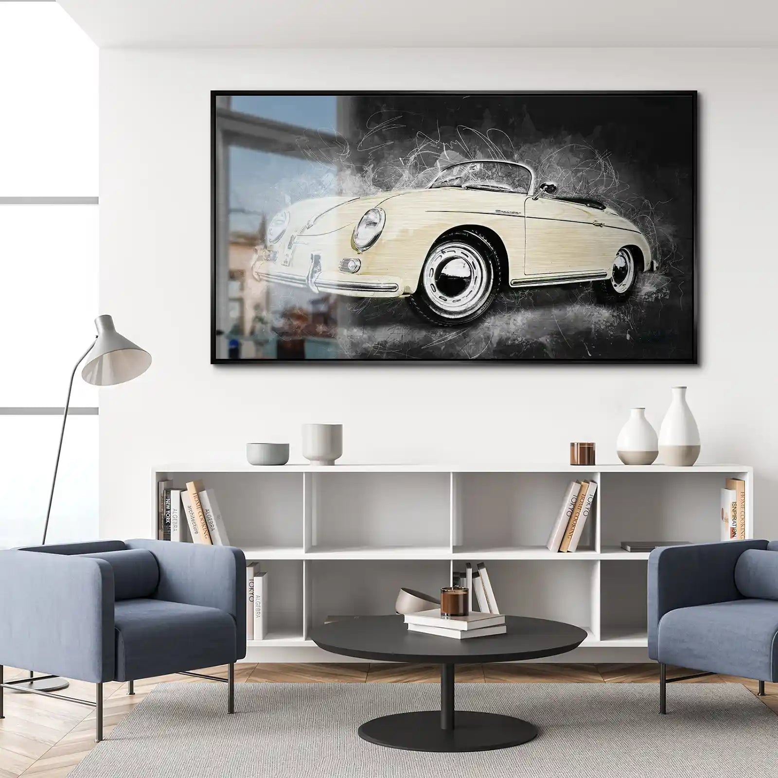 Retro Porsche Speedster Abstrakt Style Alu Gebürstet INGALERIE