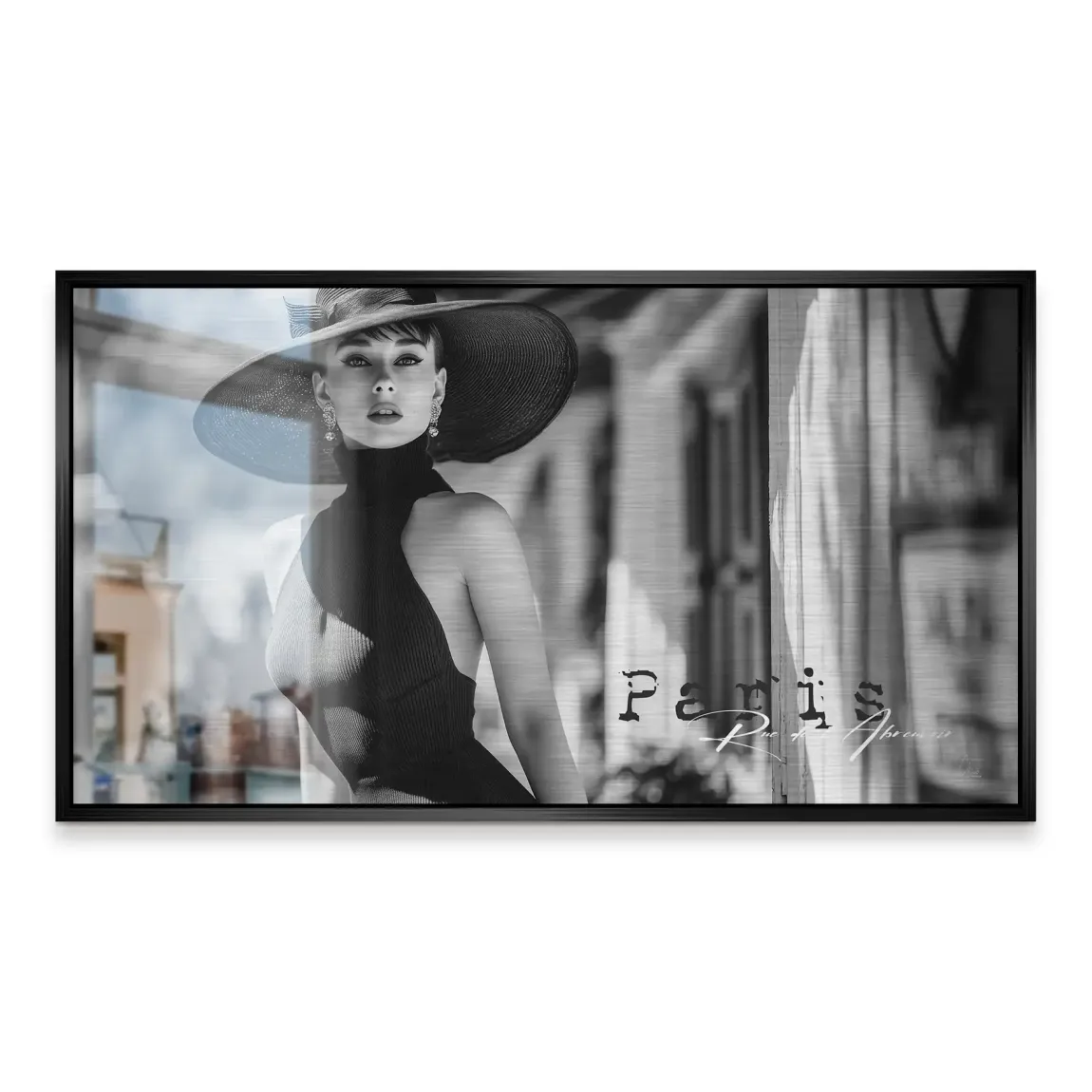 Audrey Hepburn Paris City Life Alu Gebürstet