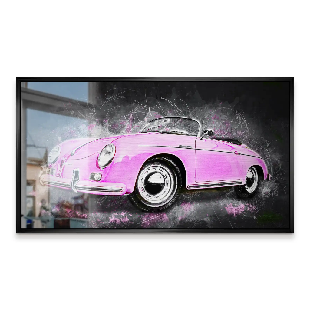 Pink Porsche Speedster Abstrakt Style Alu Gebürstet INGALERIE