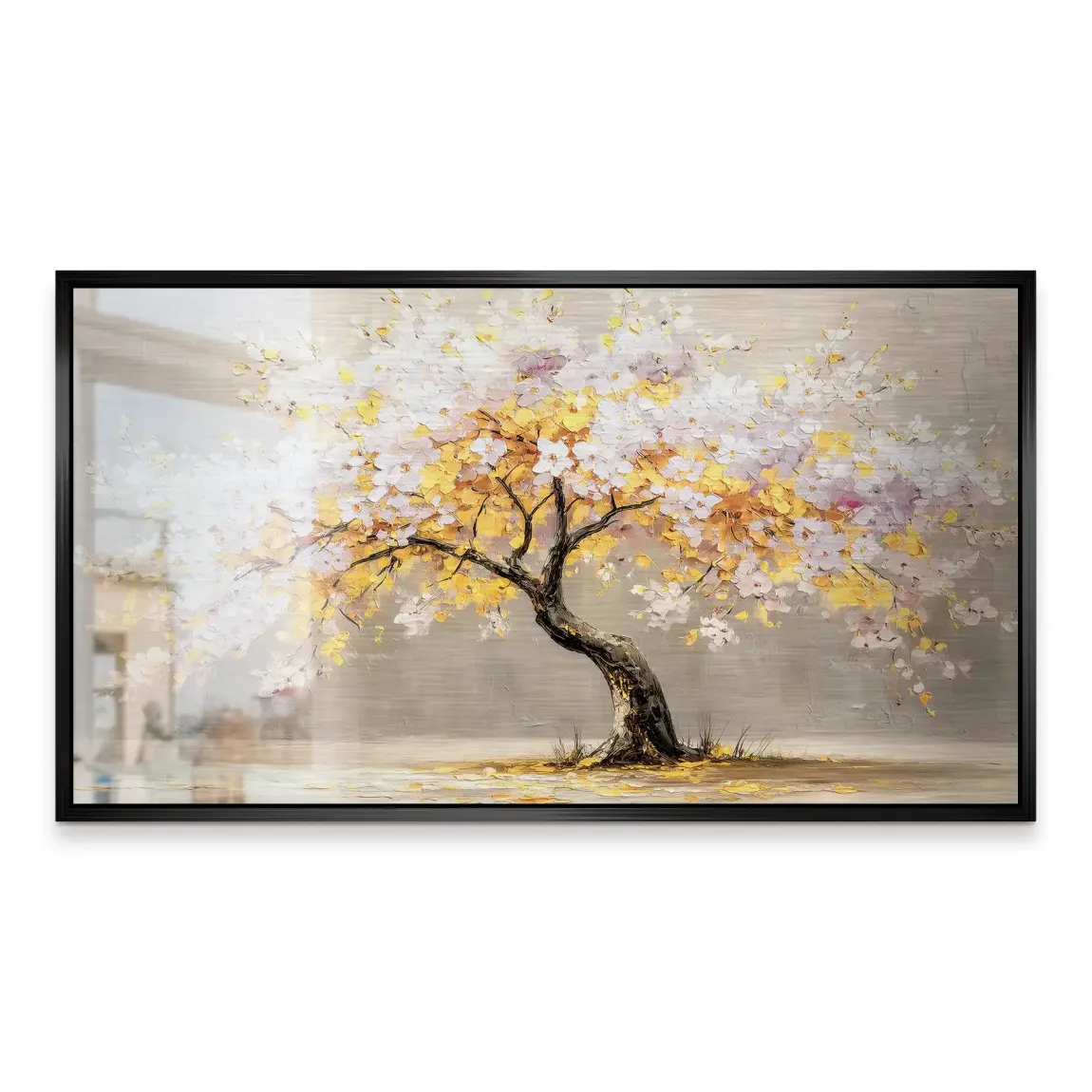 Gold Leaf Tree Art Alu Gebürstet