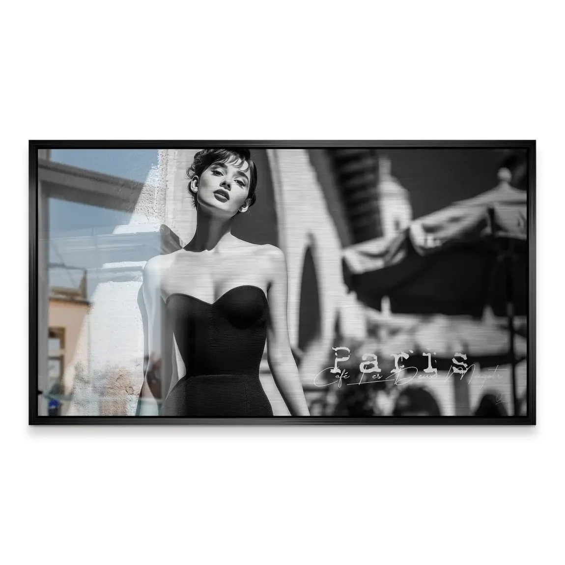 Audrey Hepburn Paris Cafe Alu Gebürstet