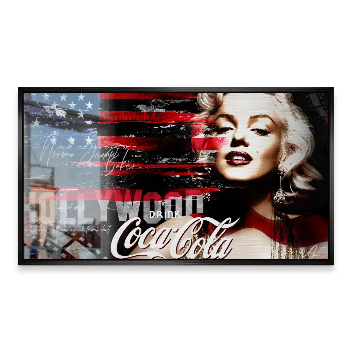 Marilyn Hollywood Glamour Alu Gebürstet