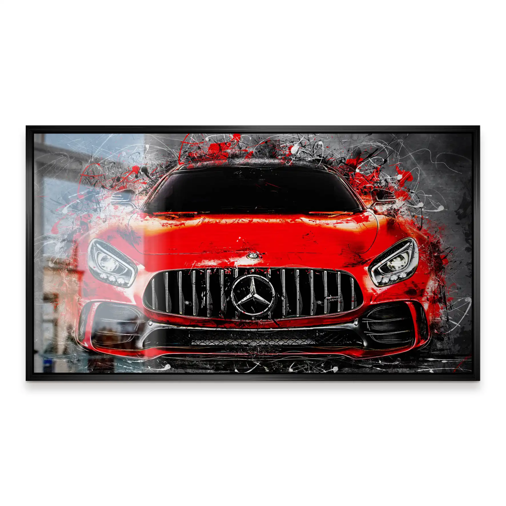 Mercedes AMG GT Abstrakt Rot Alu Gebürstet Bild INGALERIE