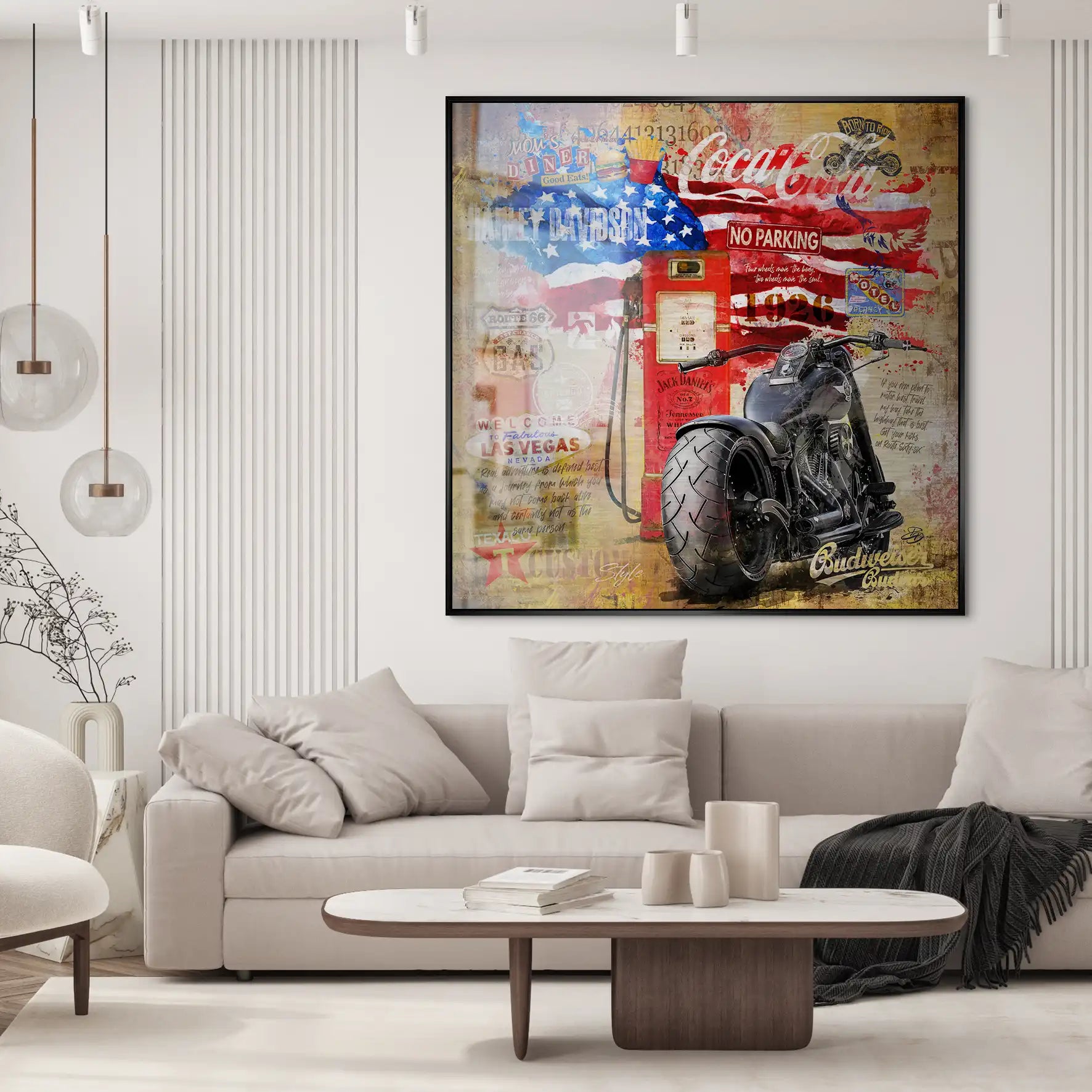 Harley USA Pop Art Alu Gebürstet INGALERIE