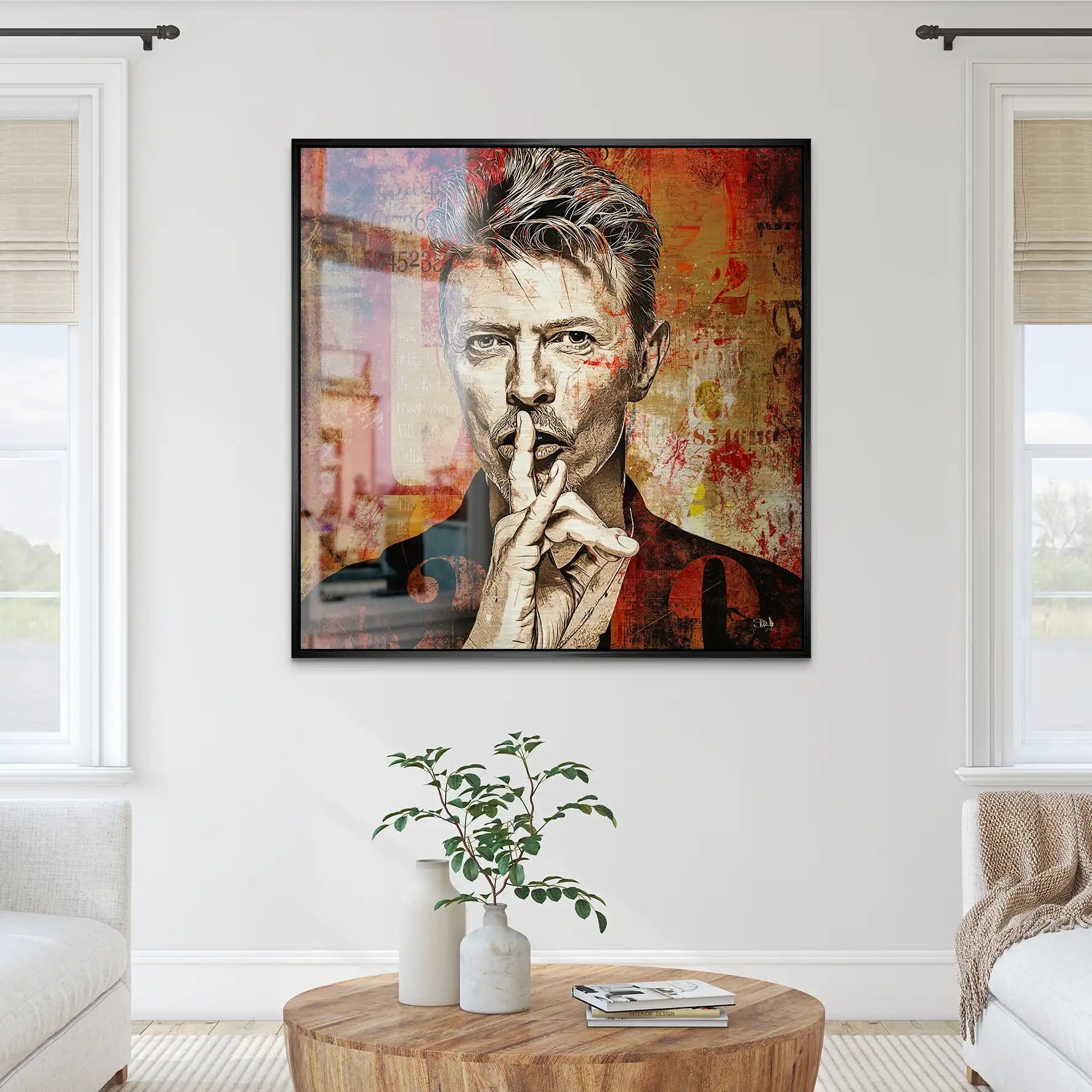 David Bowie Abstrakt Red Style Alu Gebürstet Bild INGALERIE