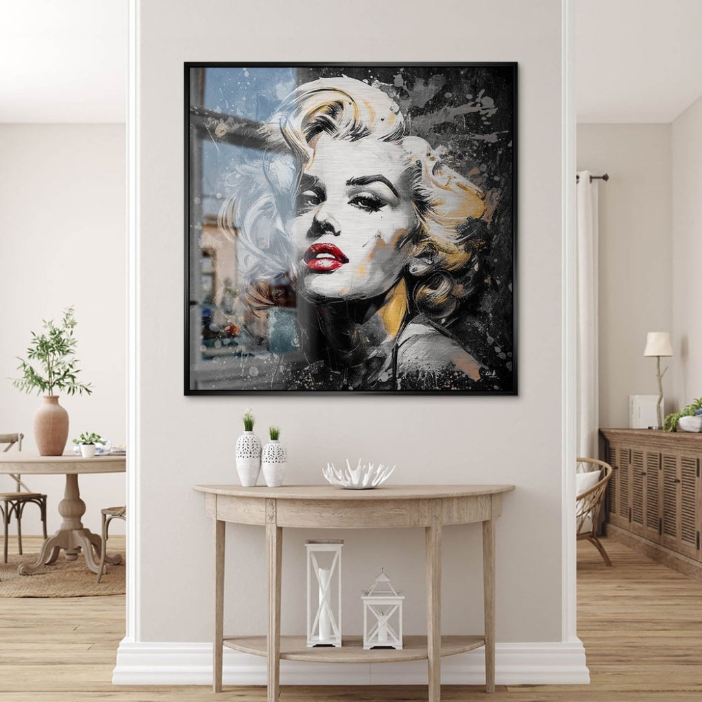 Marilyn Monroe Abstrakt Black Alu Gebürstet Bild INGALERIE