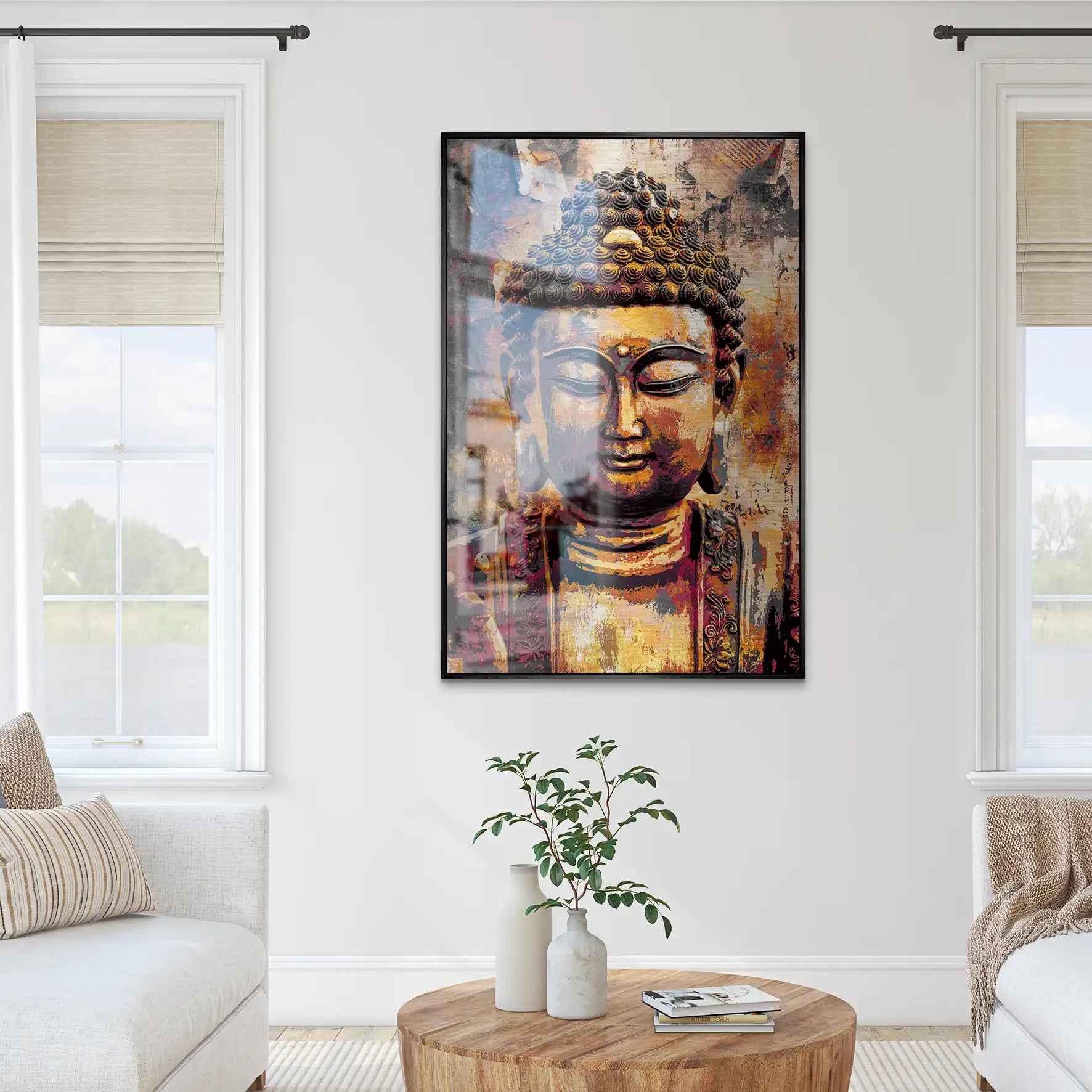 Buddha Vintage AluDibond Gebürstet INGALERIE