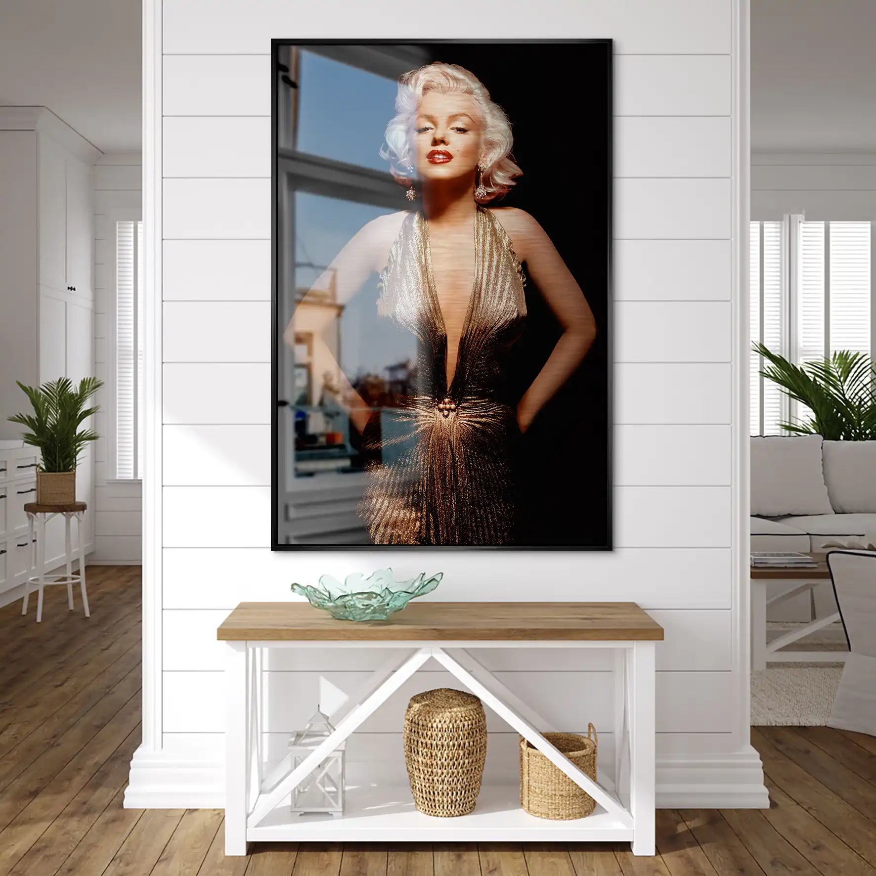 Marilyn Gold Dress AluDibond Gebürstet INGALERIE