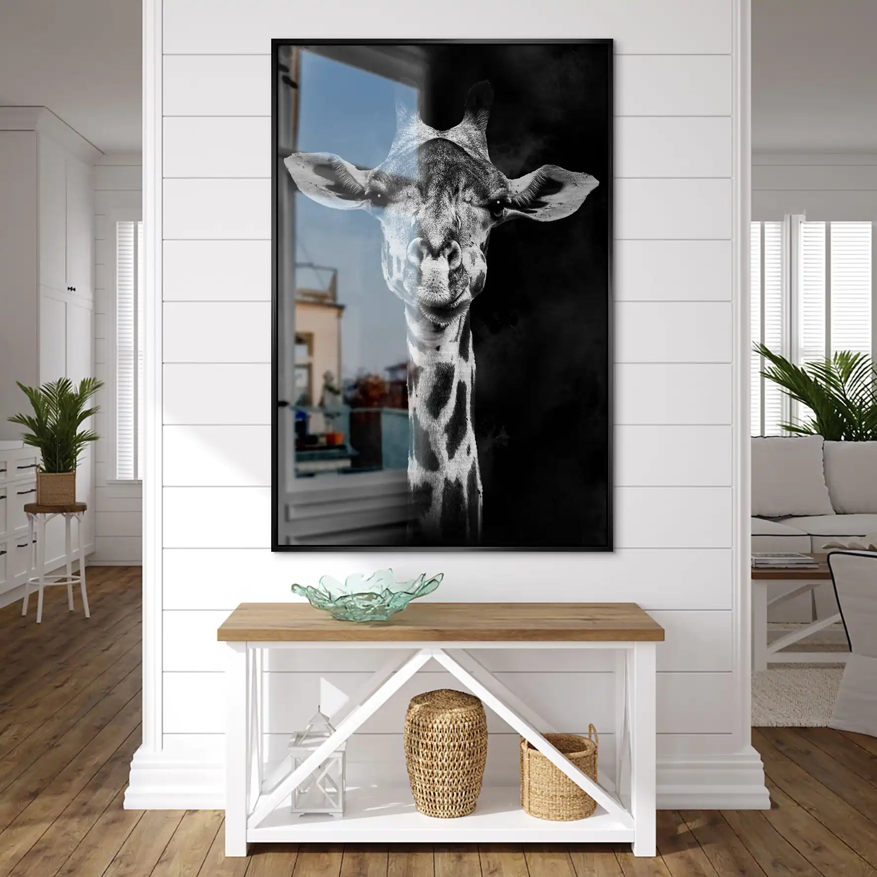 Giraffe Abstrakt Black Style AluDibond Gebürstet INGALERIE