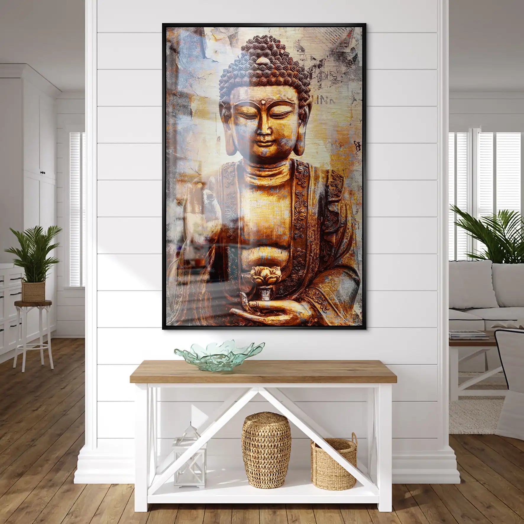 Buddha Retro Style AluDibond Gebürstet INGALERIE