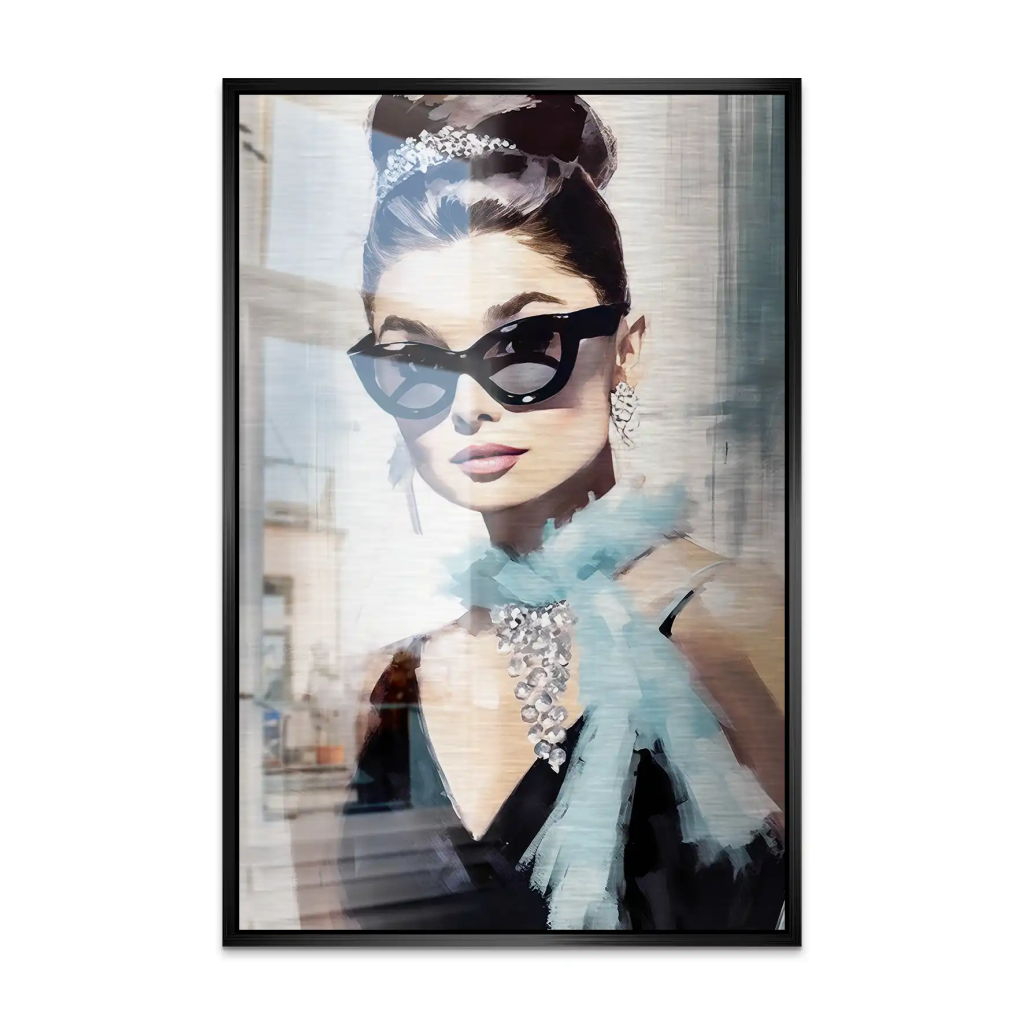 Audrey Hepburn Tiffany Style Alu Dibond Gebürstet INGALERIE