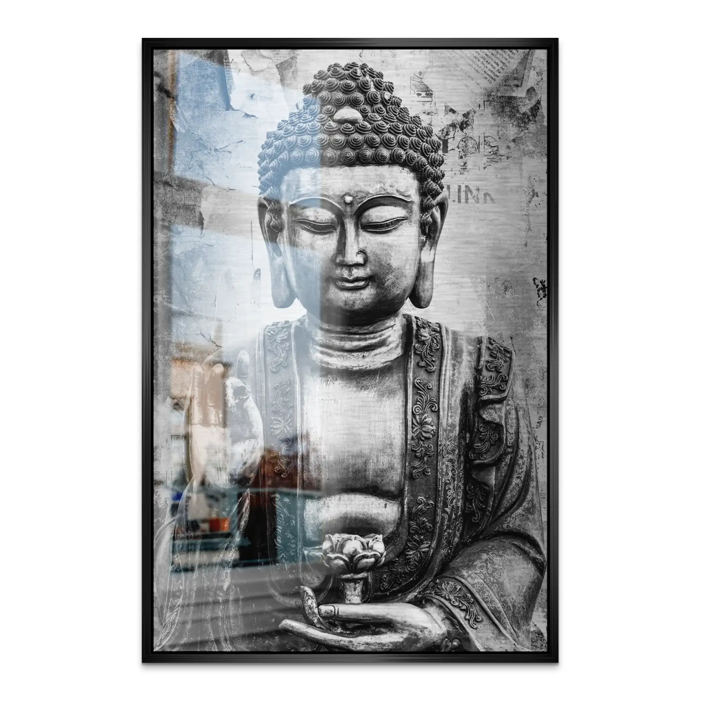 Buddha Black Style AluDibond Gebürstet INGALERIE