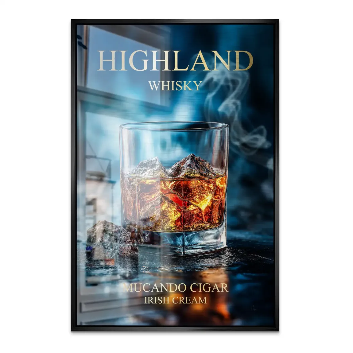 Highland Whisky Glow Alu Dibond Bild gebürstet