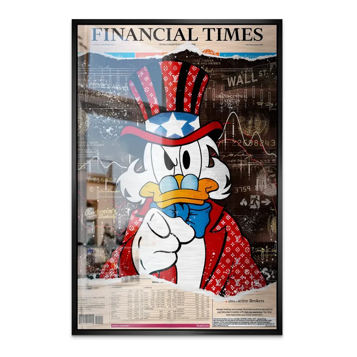 Dagobert Financial Times Alu Dibond Bild gebürstet