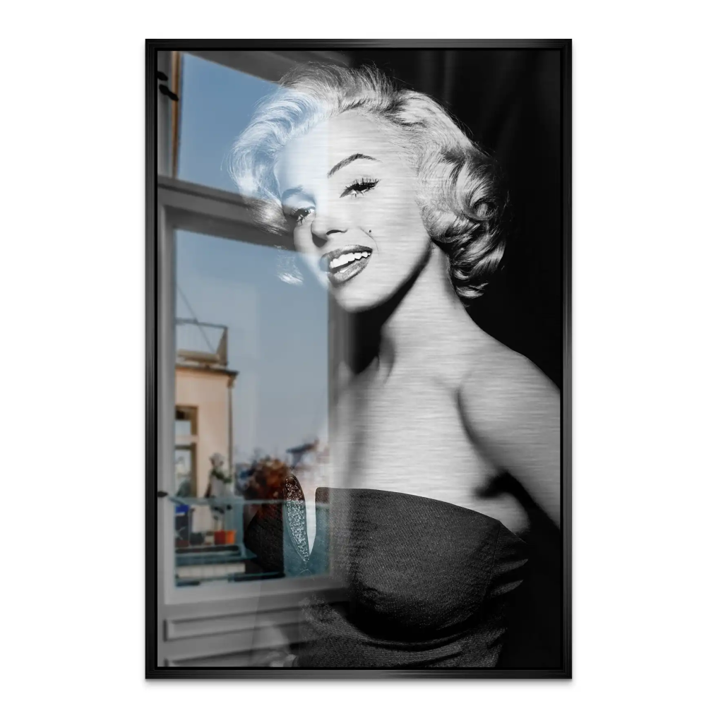 Marilyn Black and White AluDibond Gebürstet INGALERIE