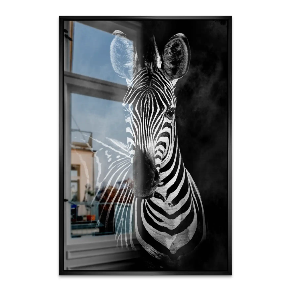 Zebra Black Style AluDibond Gebürstet INGALERIE